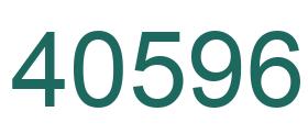 Number 40596 green image