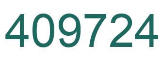 Number 409724 green image
