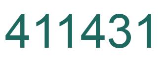 Number 411431 green image