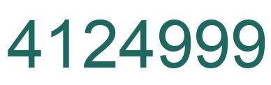 Number 4124999 green image