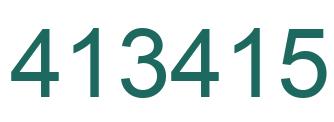 Number 413415 green image