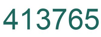Number 413765 green image