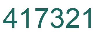 Number 417321 green image