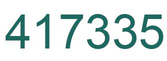 Number 417335 green image