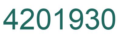 Number 4201930 green image