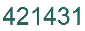 Number 421431 green image