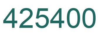 Number 425400 green image