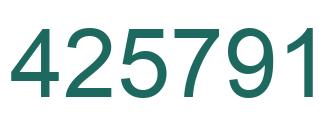 Number 425791 green image