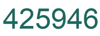 Number 425946 green image