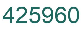 Number 425960 green image