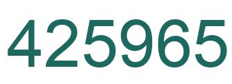 Number 425965 green image
