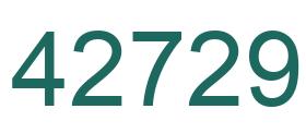 Number 42729 green image