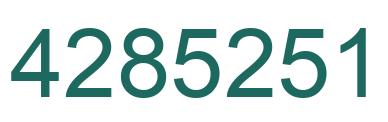 Number 4285251 green image