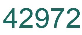Number 42972 green image