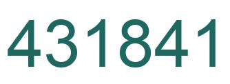 Number 431841 green image