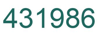 Number 431986 green image