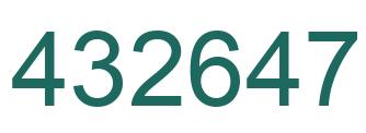 Number 432647 green image