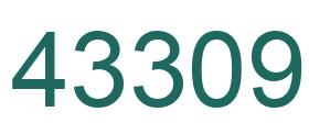 Number 43309 green image