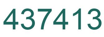 Number 437413 green image
