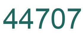 Number 44707 green image