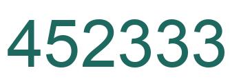 Number 452333 green image