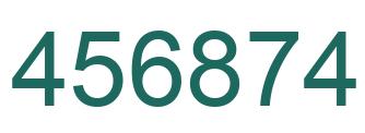 Number 456874 green image