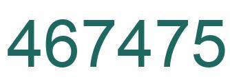 Number 467475 green image