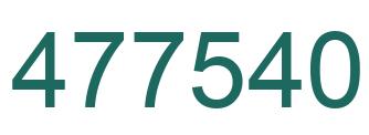Number 477540 green image