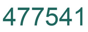 Number 477541 green image