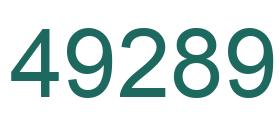 Number 49289 green image
