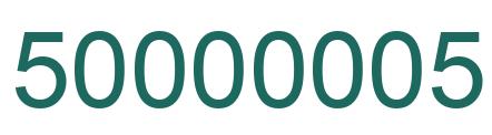 Number 50000005 green image