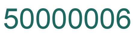 Number 50000006 green image