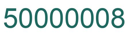 Number 50000008 green image