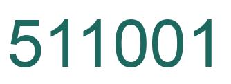 Number 511001 green image