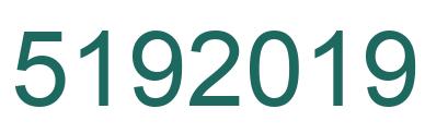 Number 5192019 green image