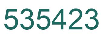 Number 535423 green image