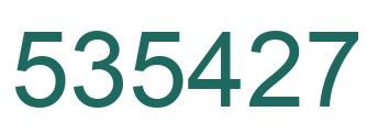 Number 535427 green image