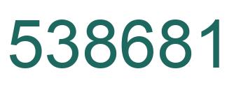 Number 538681 green image