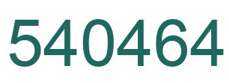 Number 540464 green image