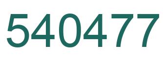 Number 540477 green image