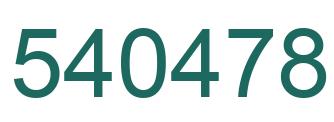 Number 540478 green image