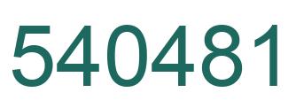 Number 540481 green image
