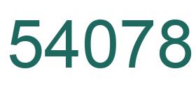 Number 54078 green image