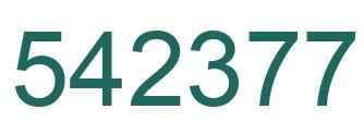 Number 542377 green image