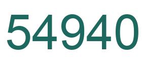 Number 54940 green image