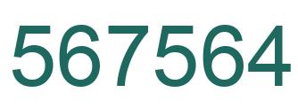Number 567564 green image