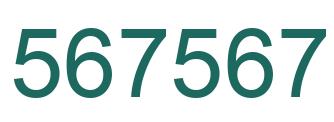 Number 567567 green image