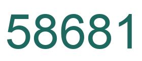 Number 58681 green image