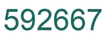 Number 592667 green image