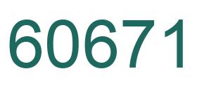 Number 60671 green image